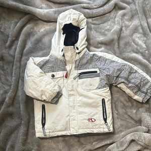 Marker Light Gray Jacket Panel with Red and Orange Logo